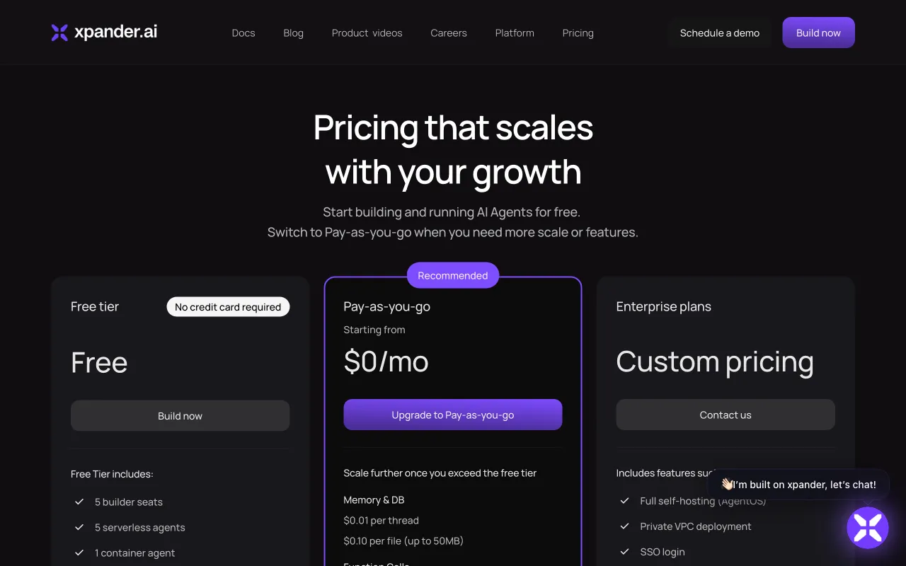 xpander.ai — pricing page