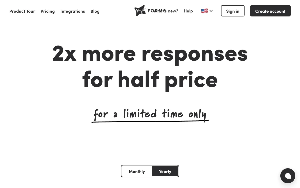 Yay! Forms — pricing page