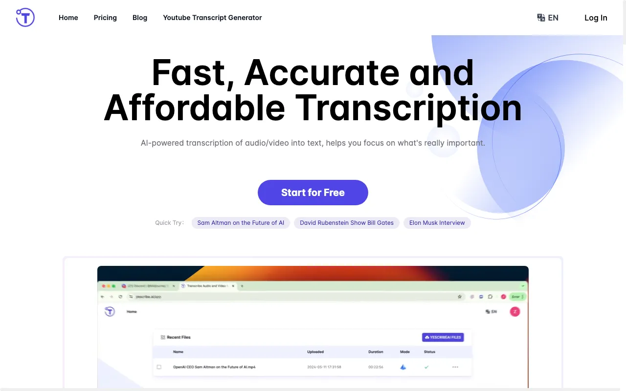 Yescribe.ai — preview screenshot