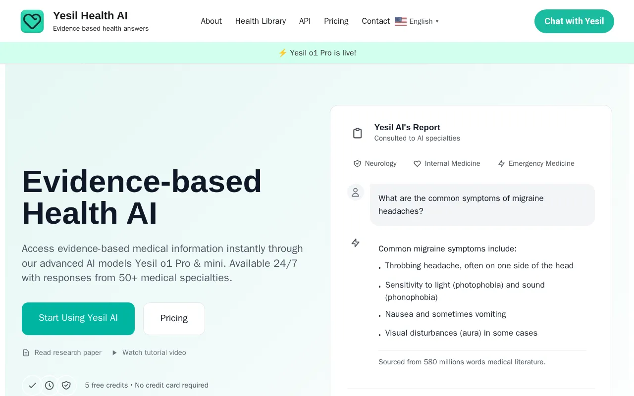 Yesil Health — preview screenshot