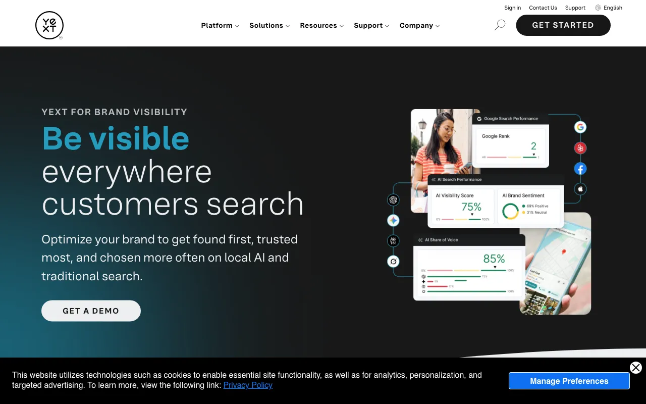 yext.co.uk — preview screenshot