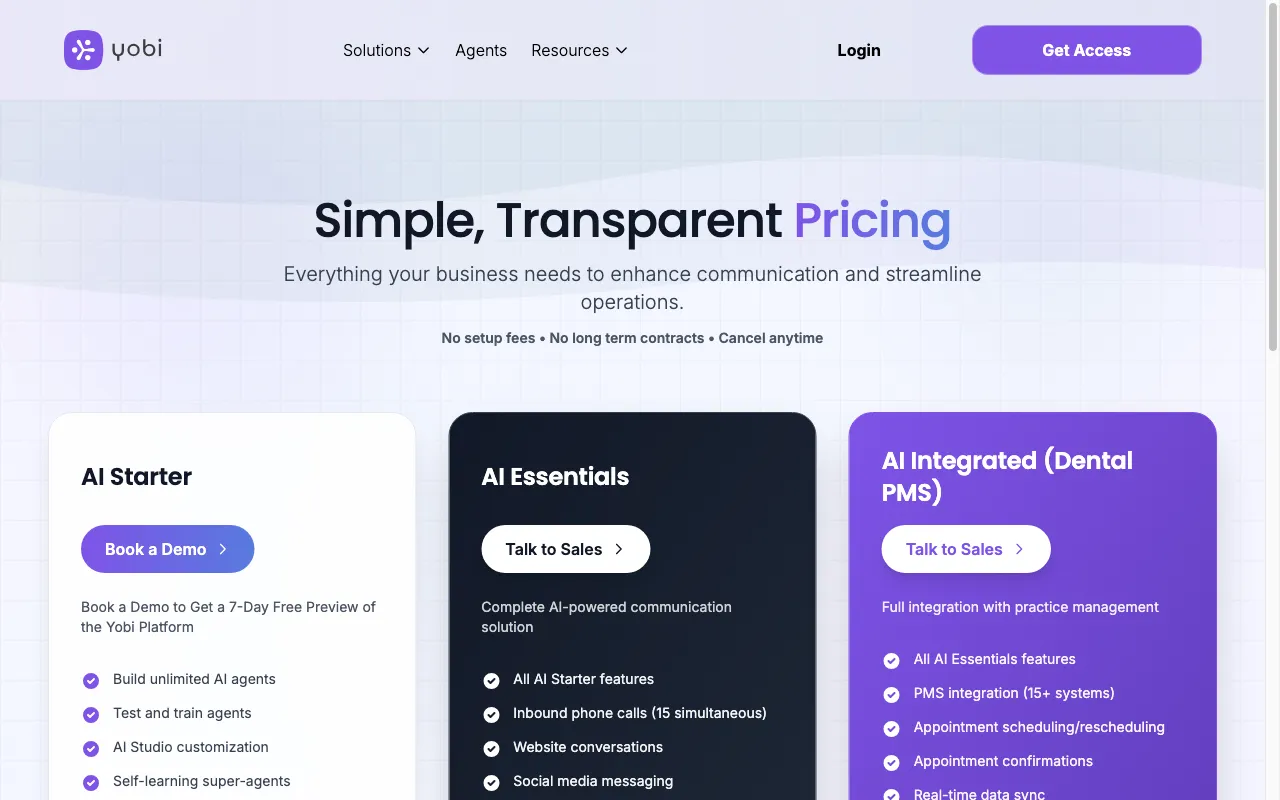 Yobi — pricing page