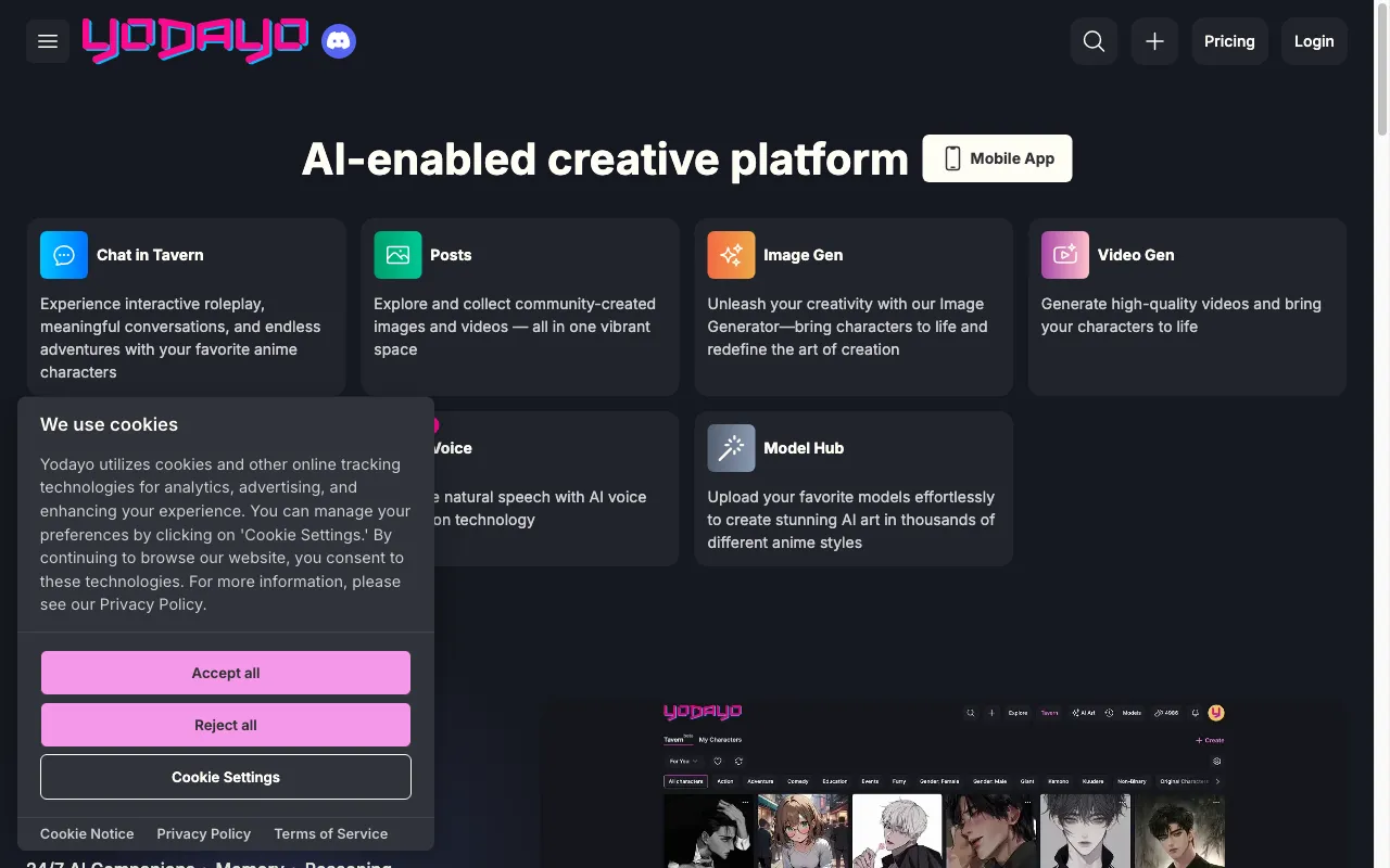 Yodayo AI — preview screenshot