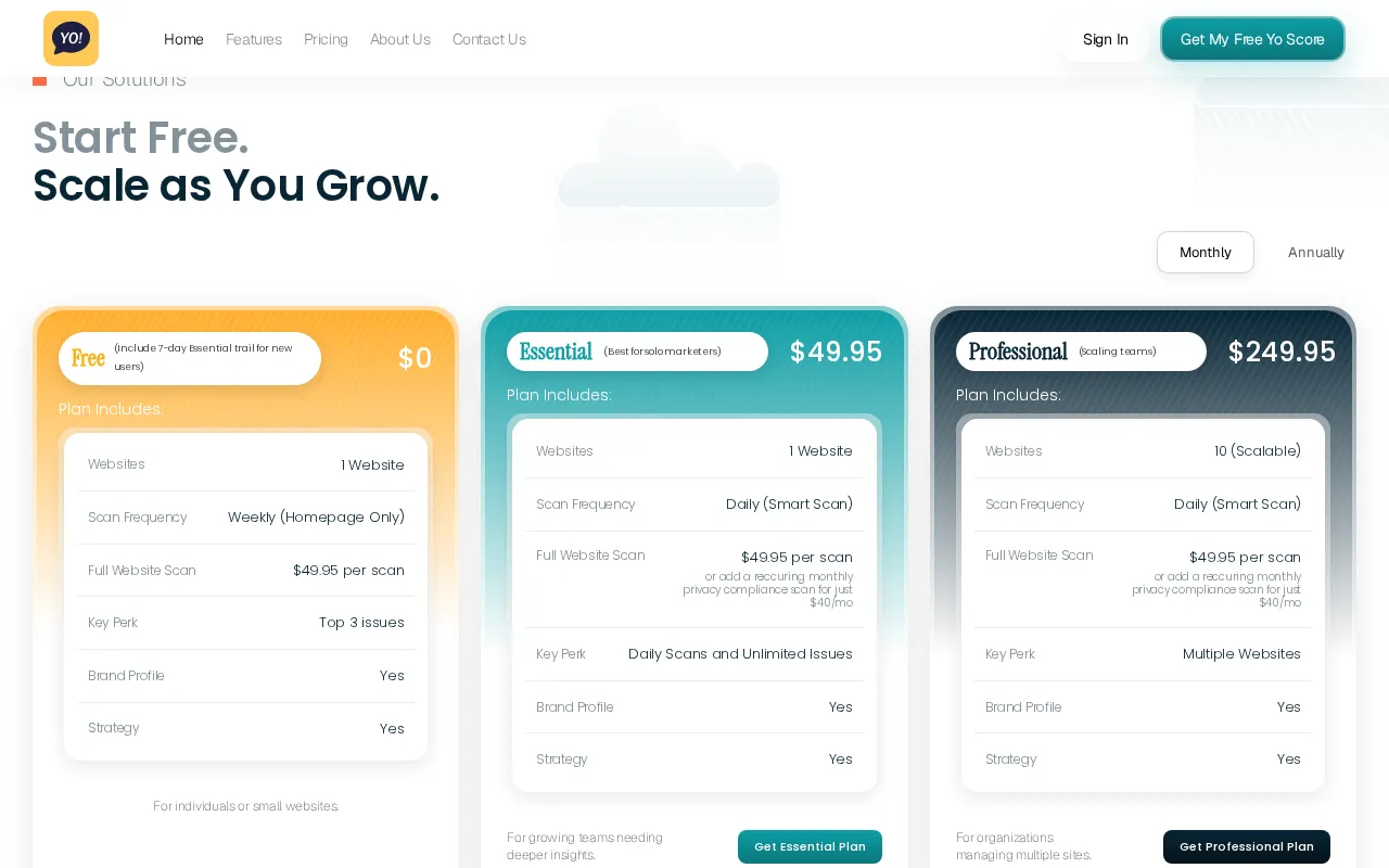 Yo Maas — pricing page