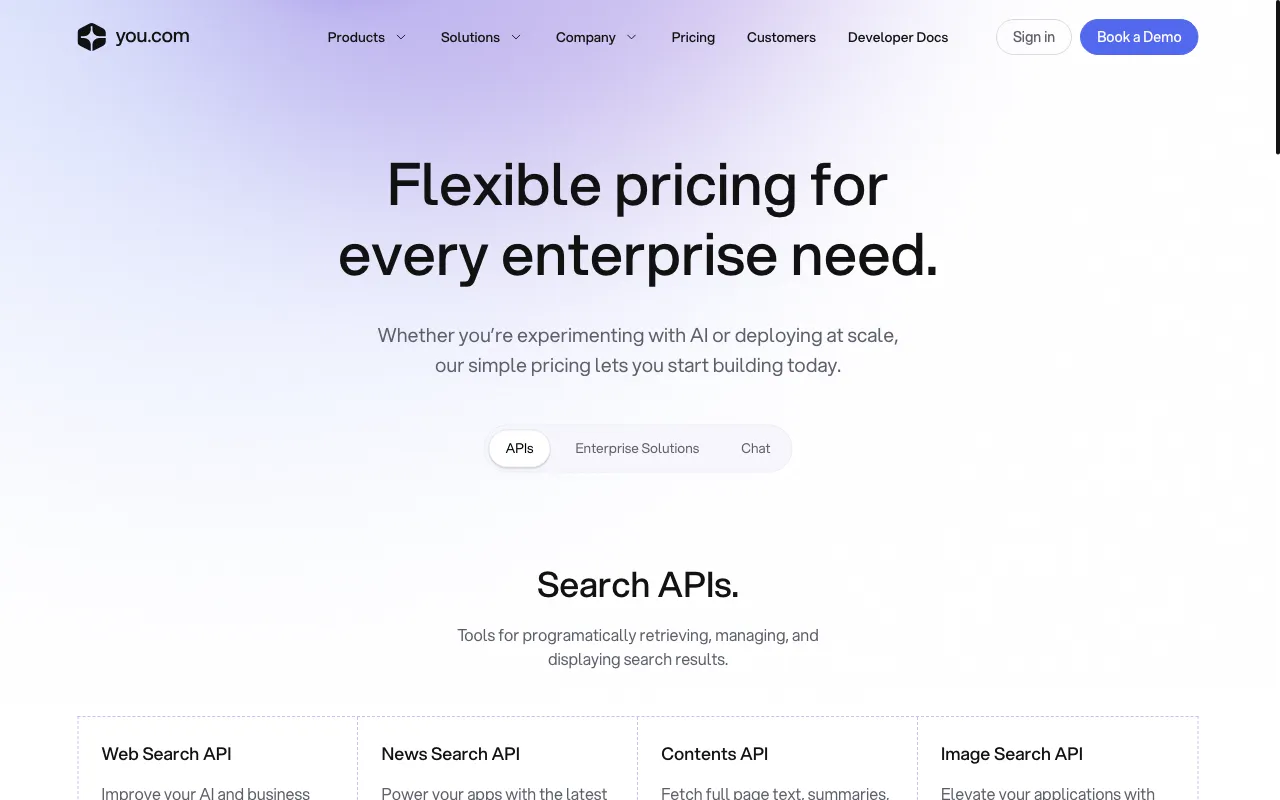 You — pricing page