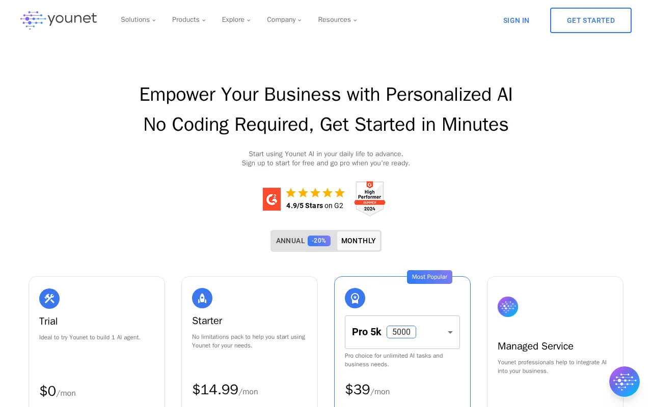 Younet — pricing page