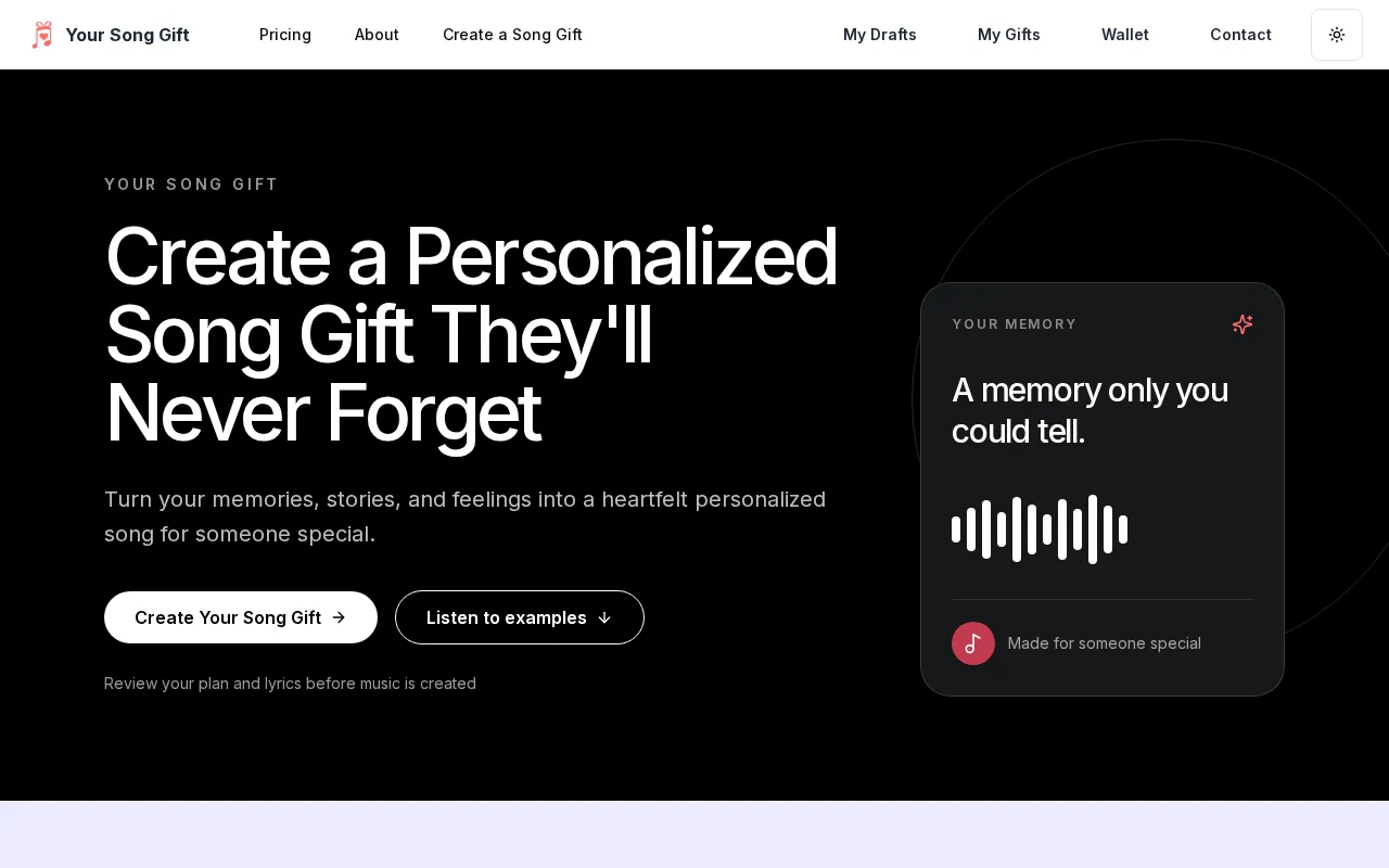 Your Song Gift — preview screenshot