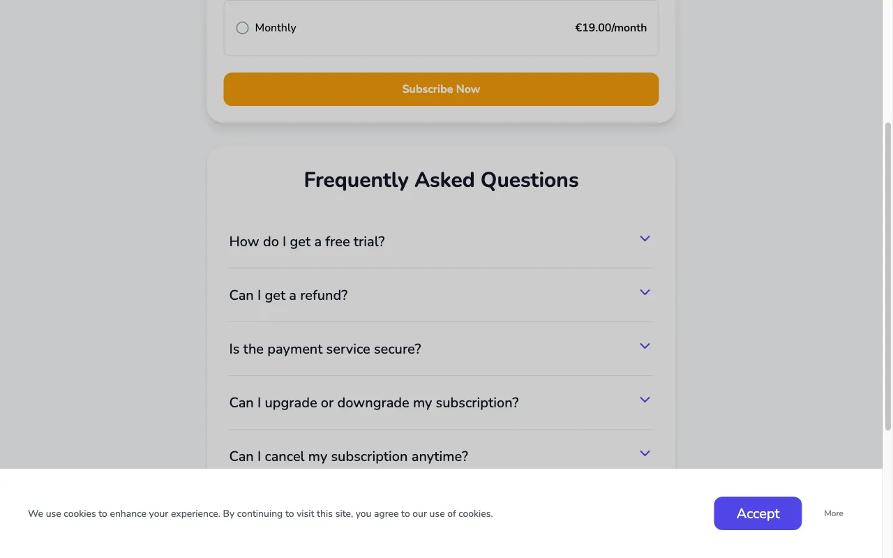 YourBestAccent.com — pricing page