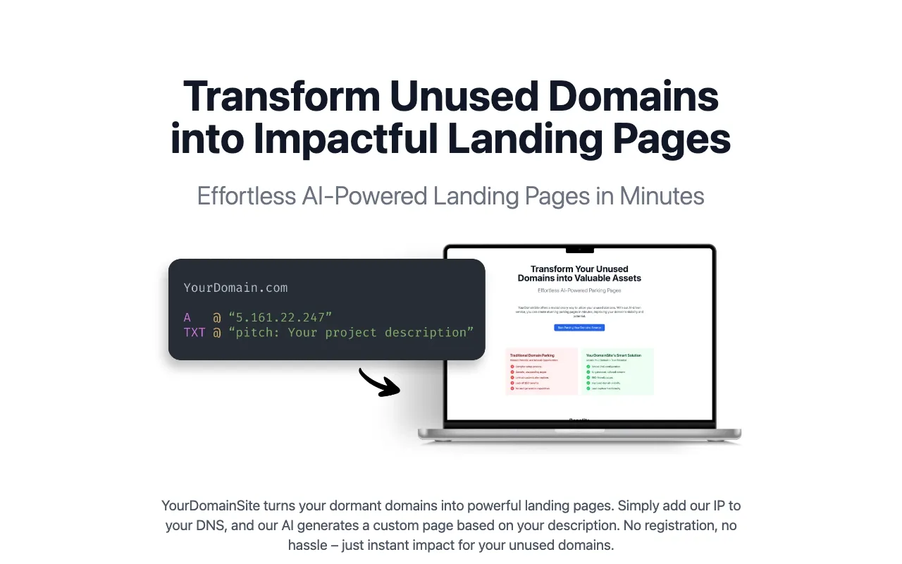 YourDomainSite — preview screenshot