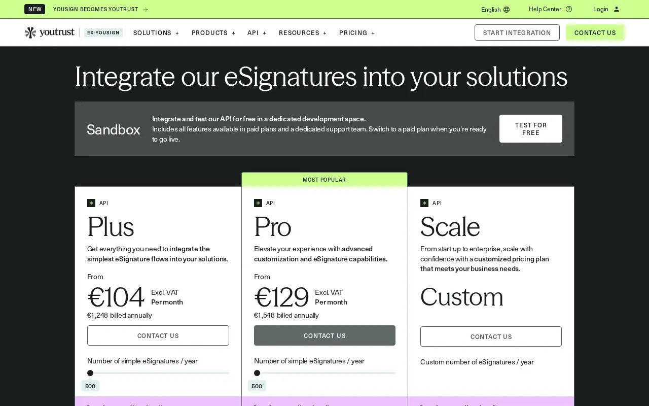 Youtrust — pricing page