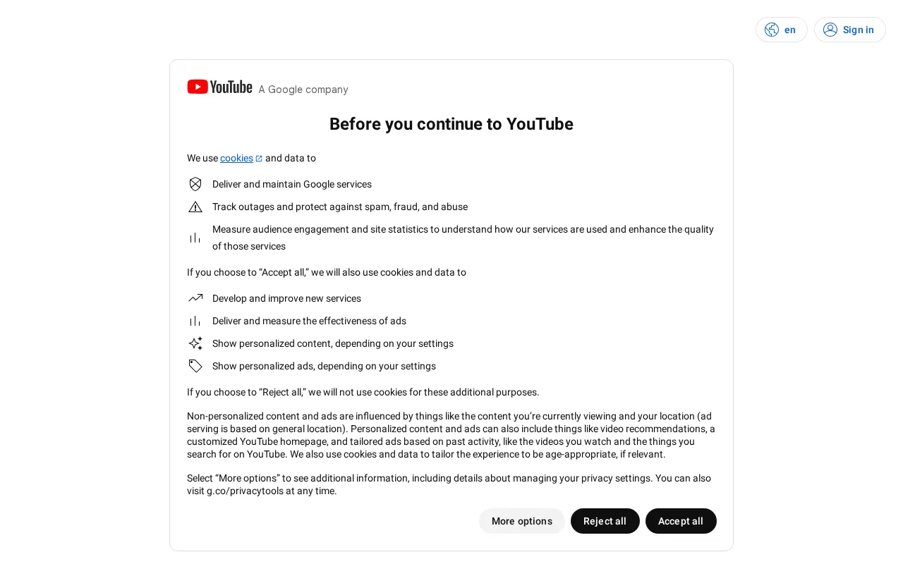 YouTube — pricing page