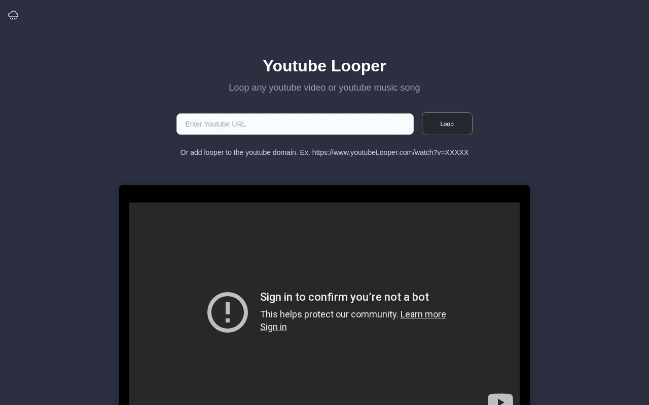 youtubelooper.com — preview screenshot