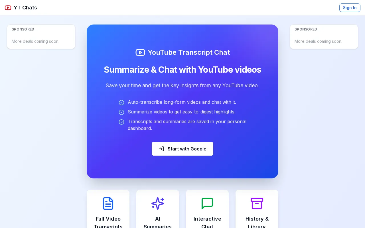 YT Chats — preview screenshot