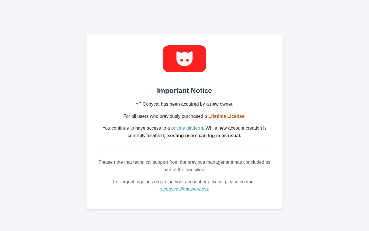 YT Copycat — preview screenshot