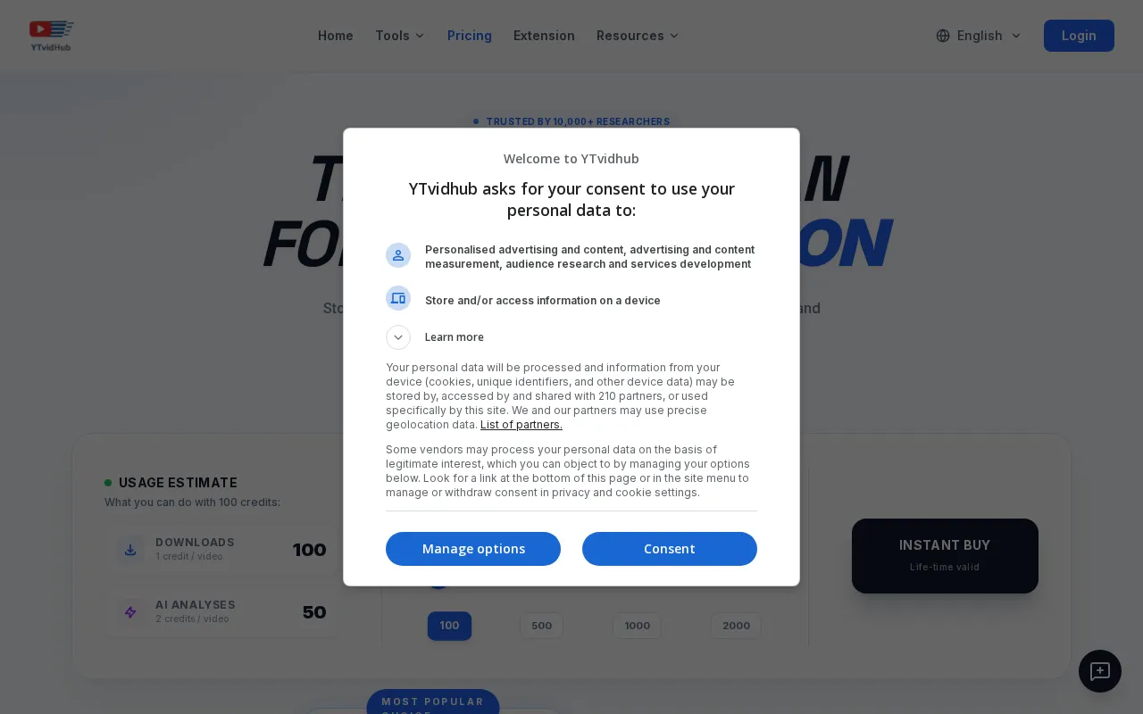 ytvidhub — pricing page