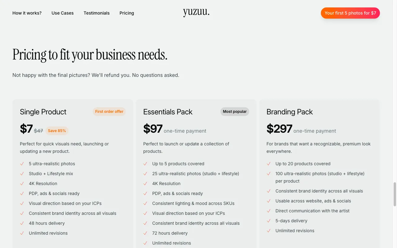 Yuzuu — pricing page
