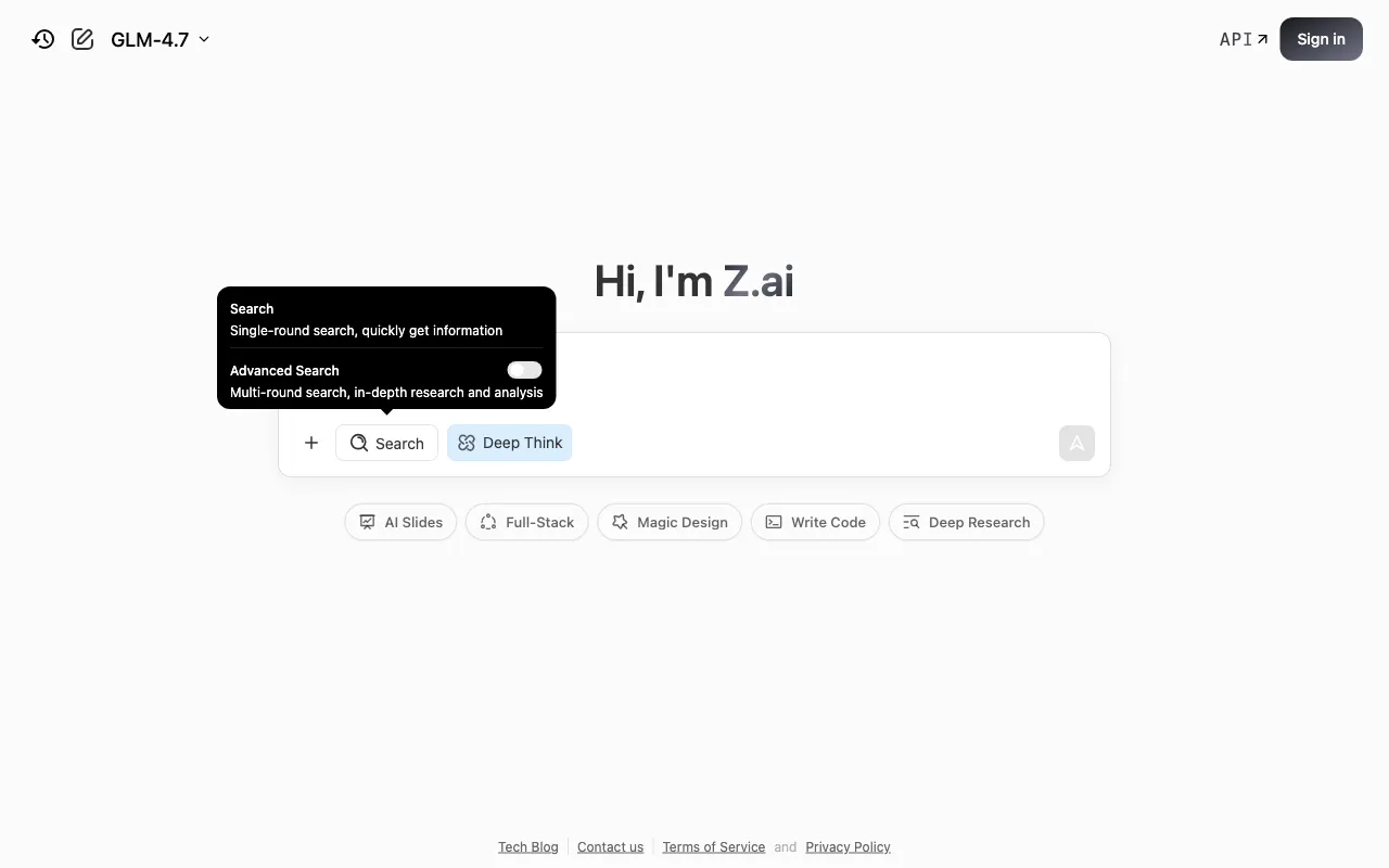Z.ai — preview screenshot
