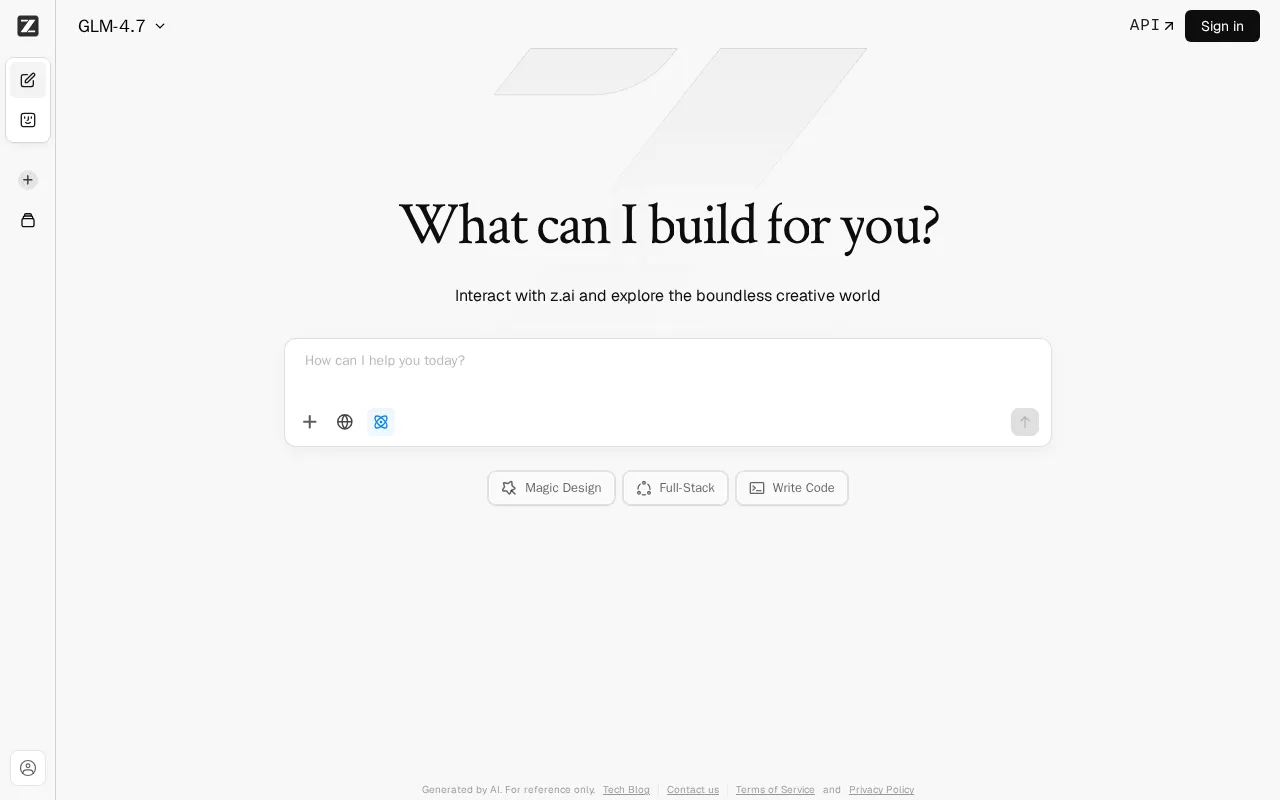 Z.ai — preview screenshot