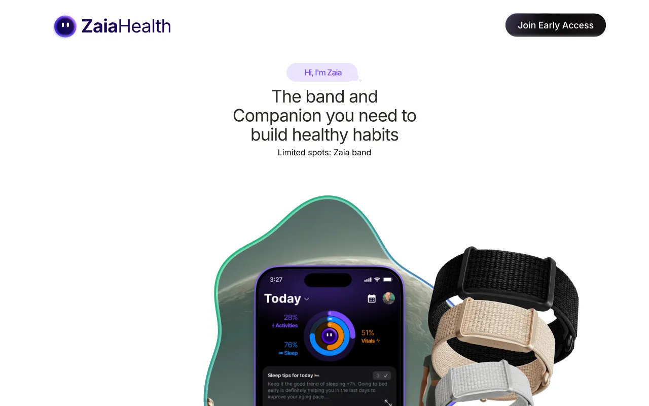 Zaia Health Voice Assistant (iOS App) — preview screenshot