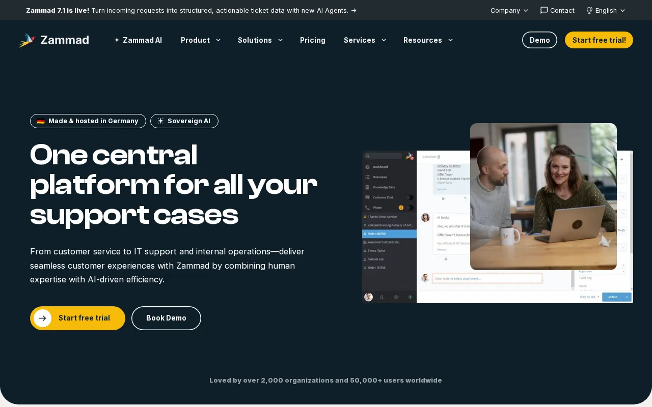 Zammad — preview screenshot