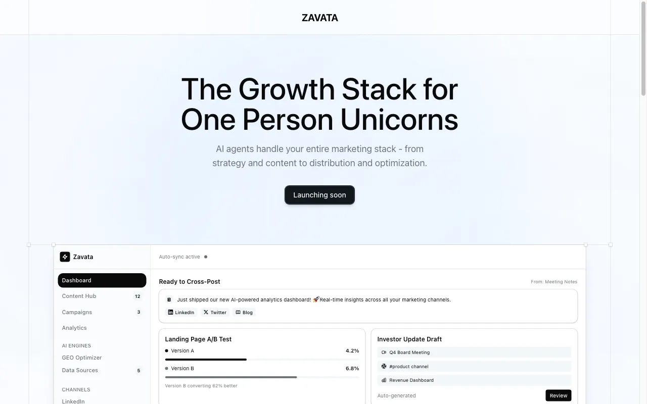 Zavata v1.0 — preview screenshot