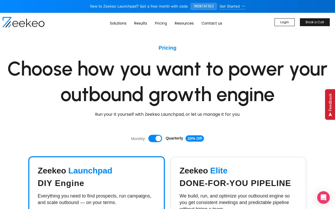 Zeekeo — pricing page