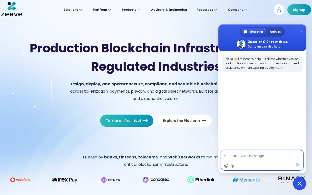 Zeeve — pricing page