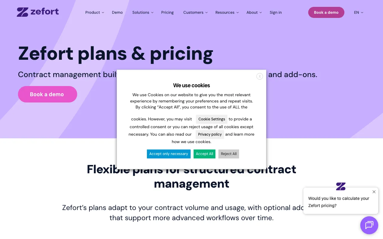 Zefort — pricing page