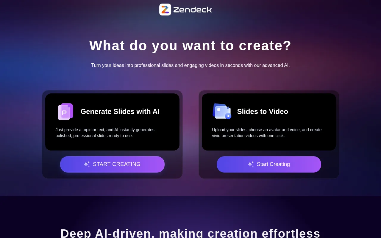 Zendeck — preview screenshot