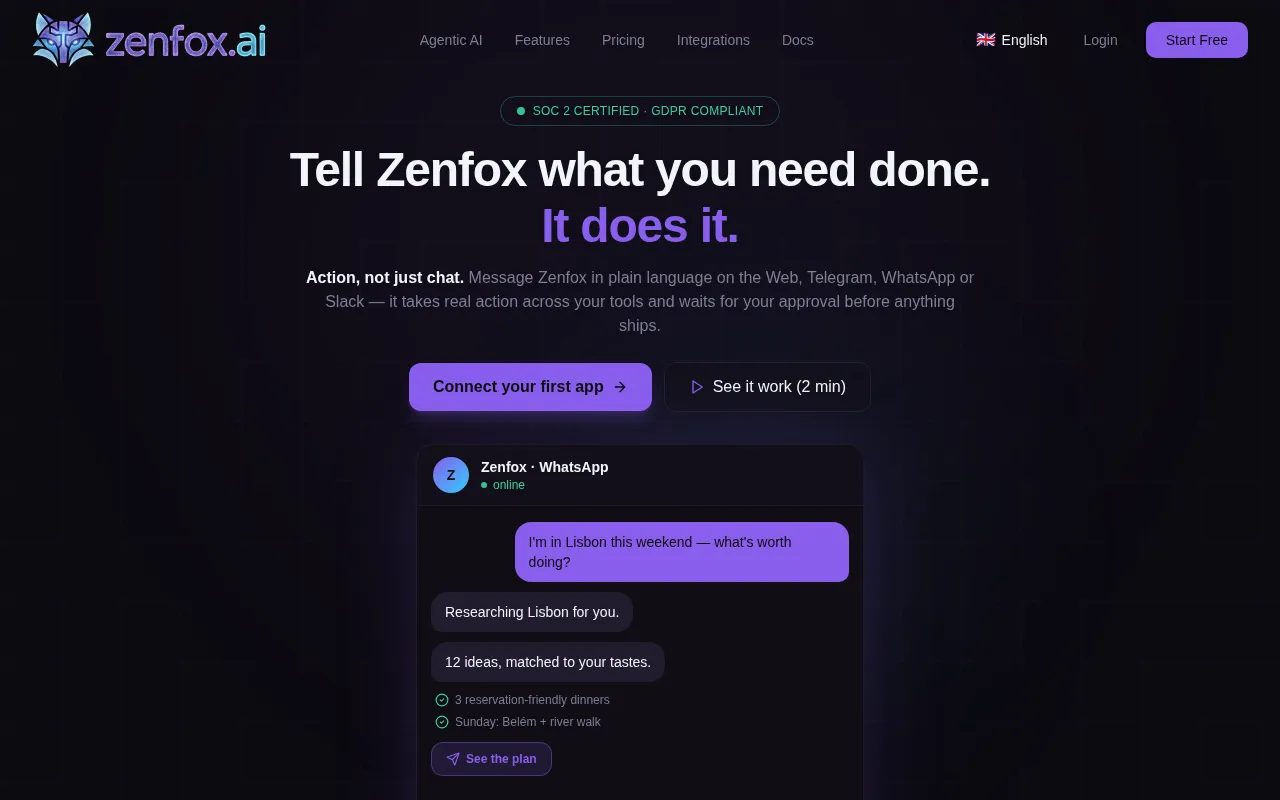Zenfox AI — preview screenshot