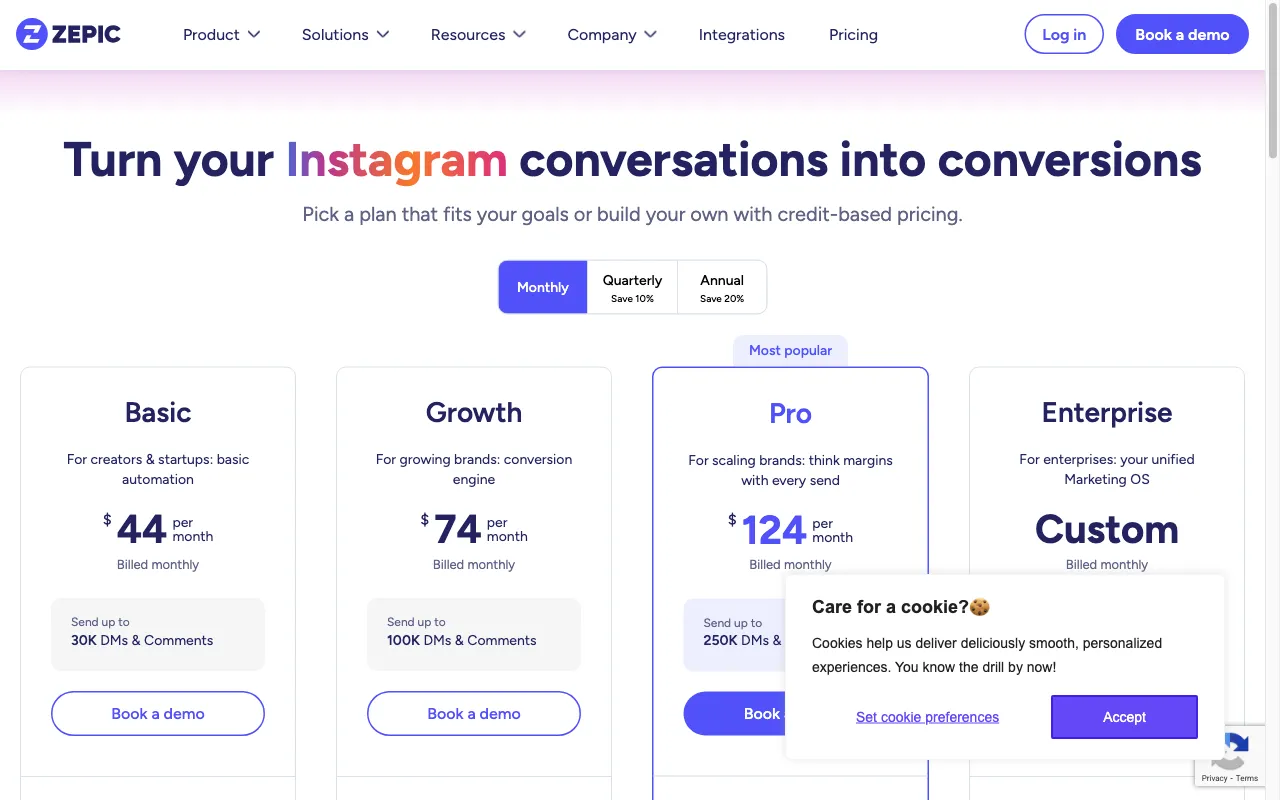 ZEPIC — pricing page
