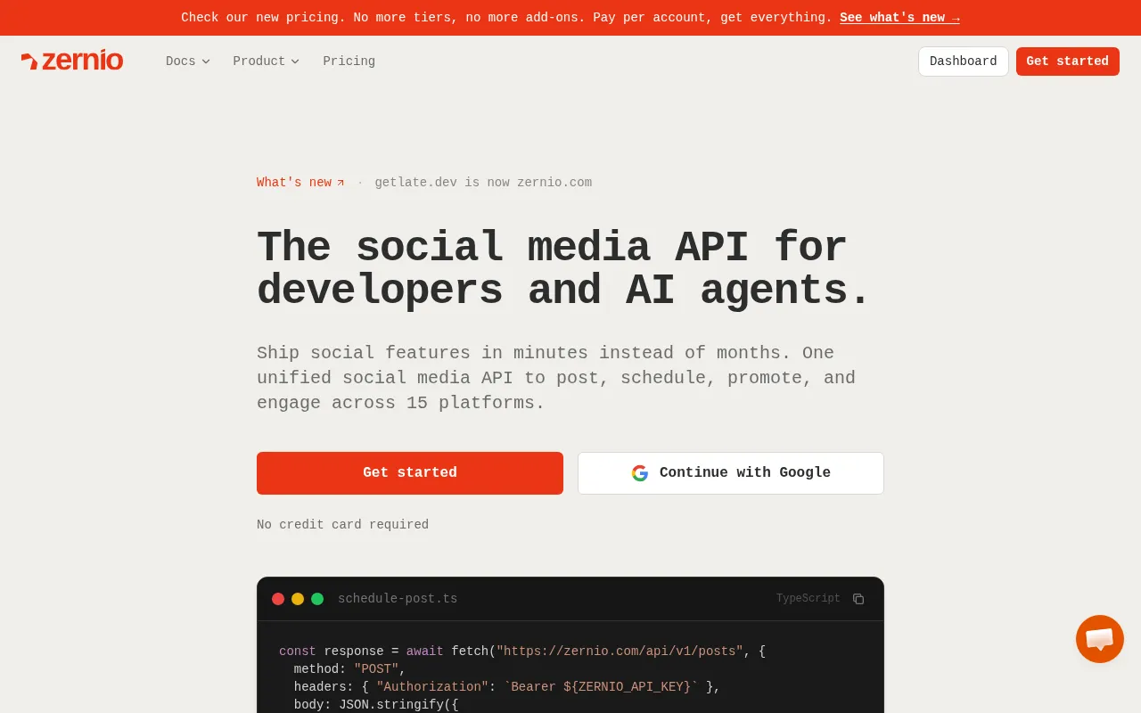 Zernio — preview screenshot