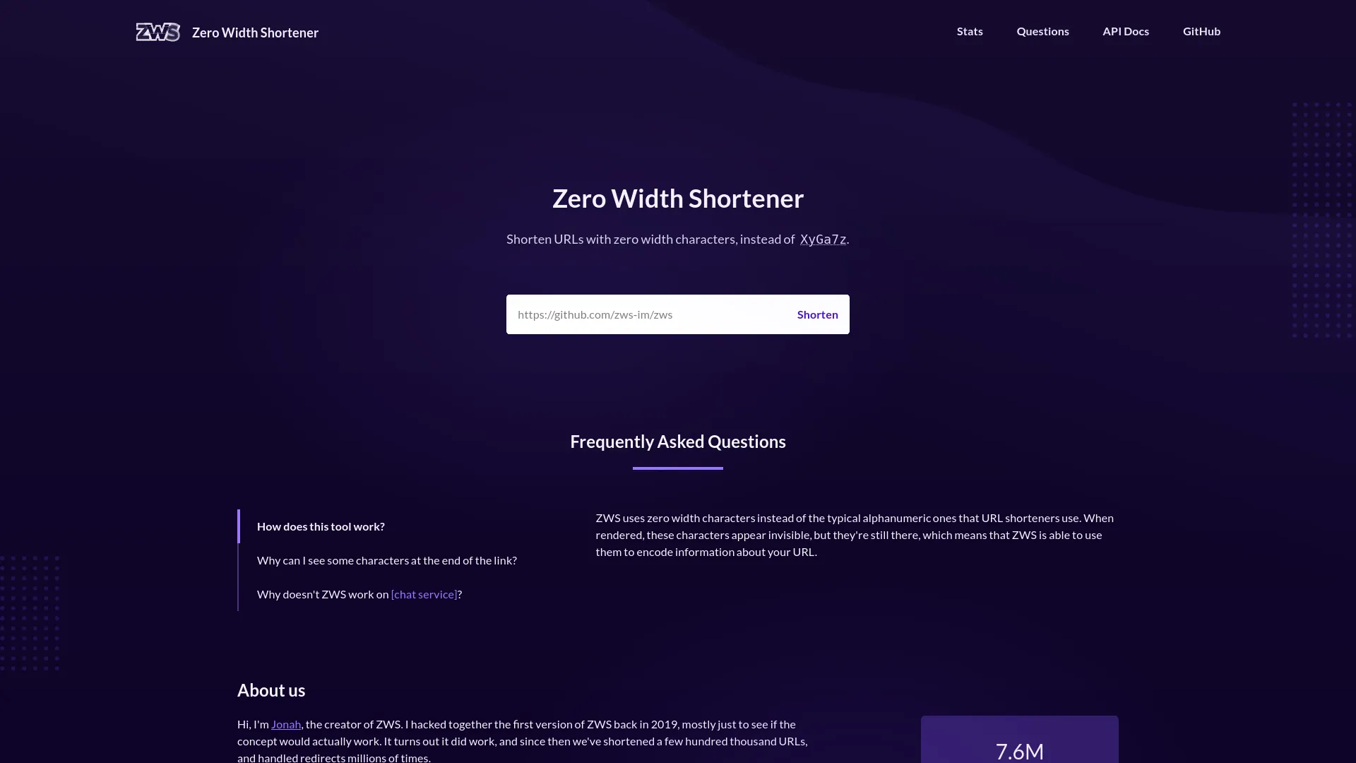 Zero Width Shortener — preview screenshot