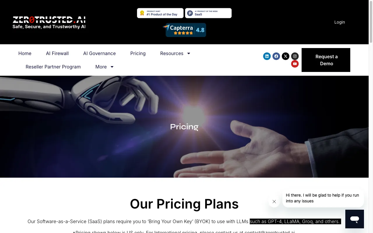 ZeroTrusted.ai — pricing page