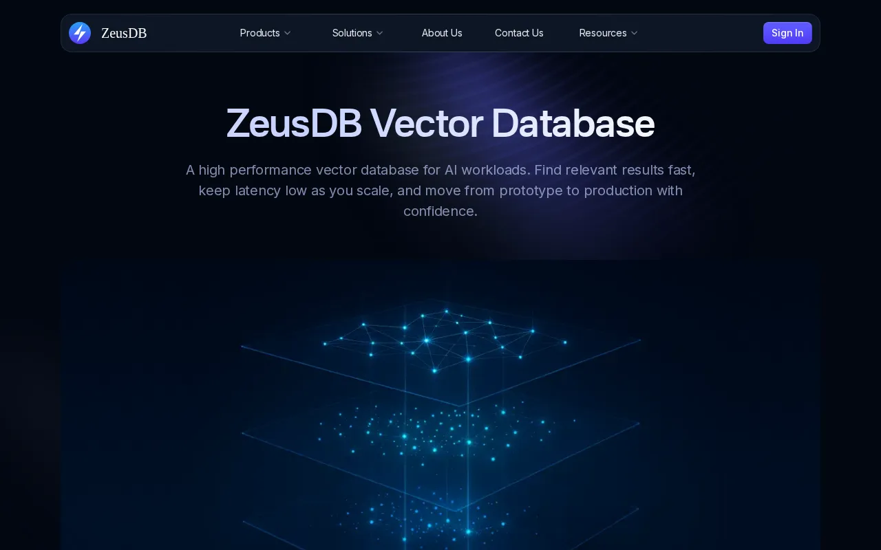 ZeusDB Vector Database — preview screenshot