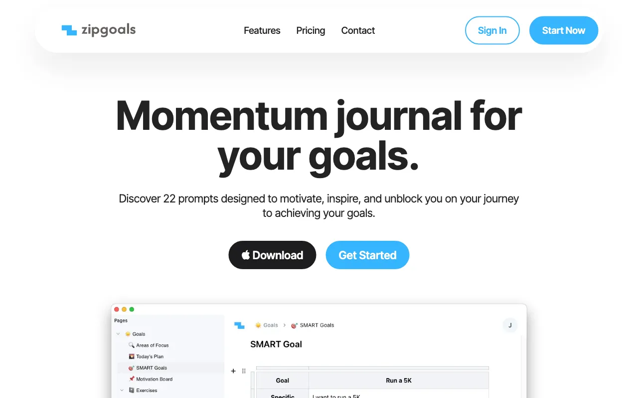 Zipgoals — preview screenshot