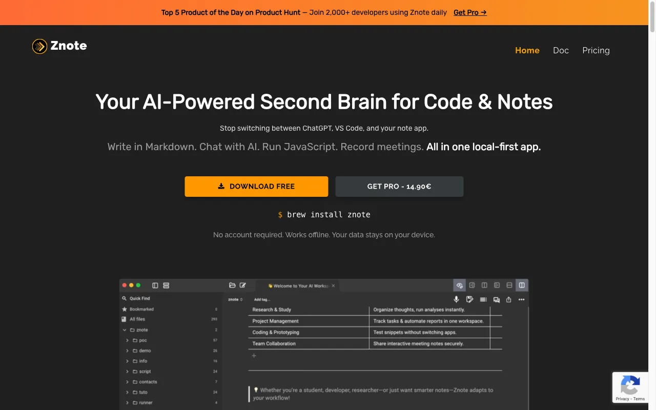 Znote AI — preview screenshot
