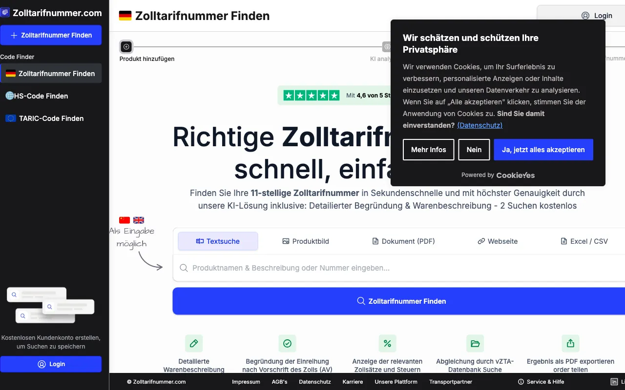 Zolltarifnummer.com — preview screenshot
