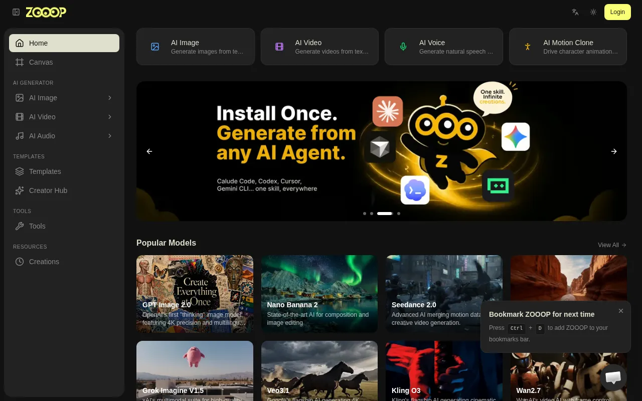 ZOOOP AI — preview screenshot