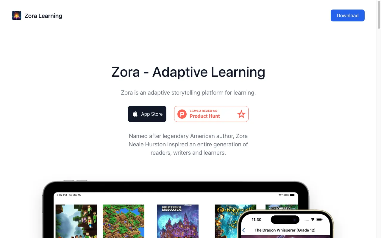 Zora Learning — preview screenshot