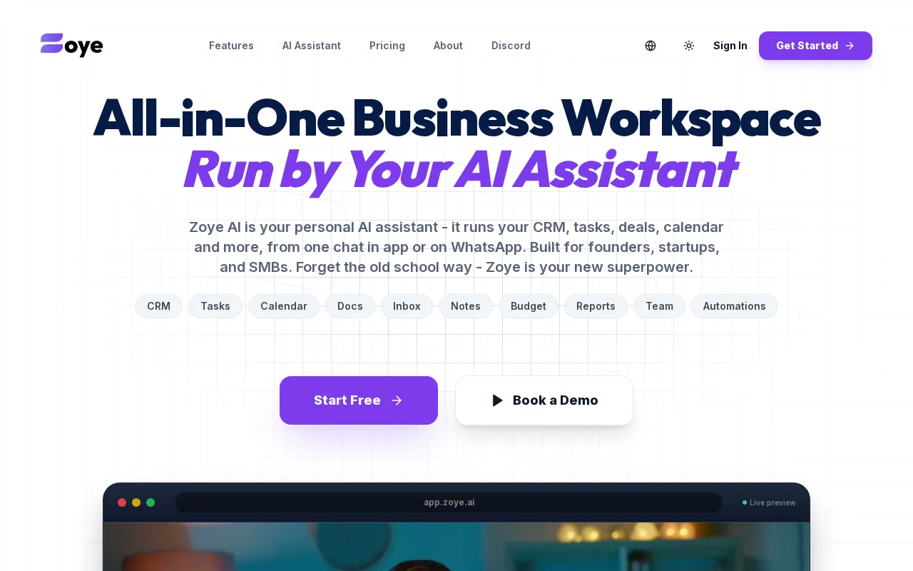 Zoye — preview screenshot