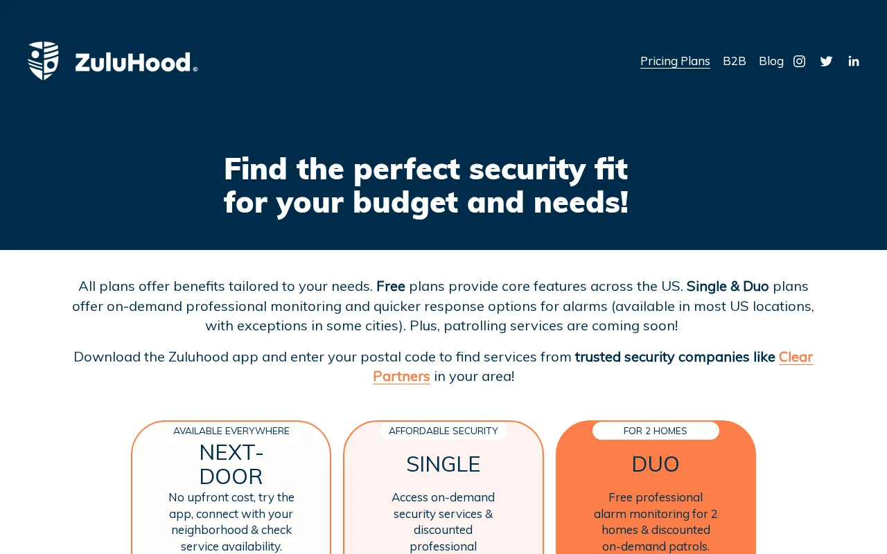 Zuluhood — pricing page