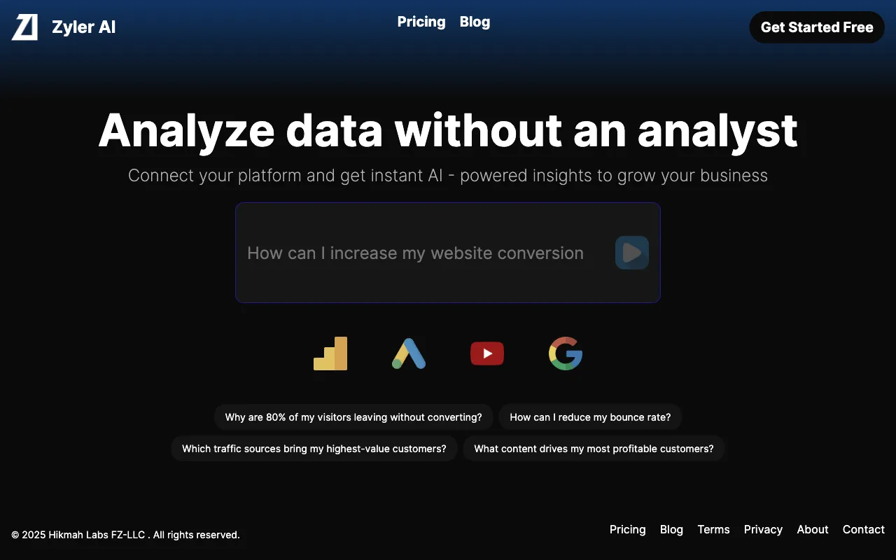 Zyler AI — pricing page